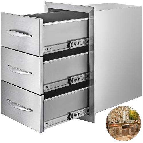 15.7" x 21.6" Outdoor Kitchen Drawers Triple Flush Convenient Storage - Appears New   - Lot 832