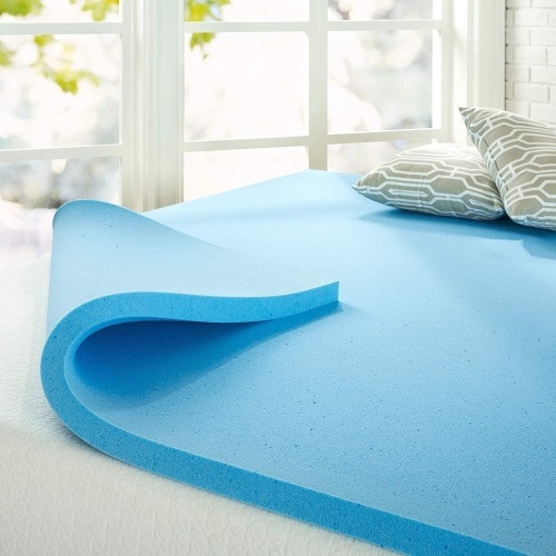 ZINUS 2 Inch Green Tea Cooling Gel Memory Foam Mattress Topper, King - Appears New - Lot 292