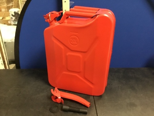 5 Gallon Cold Rolled Steel Gasoline Jerry Can with Spout - Appears New  - Lot 801