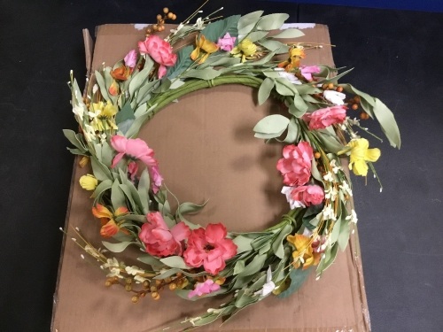 National Tree Company 22" Spring Flower Wreath - Appears New  - Lot 1066