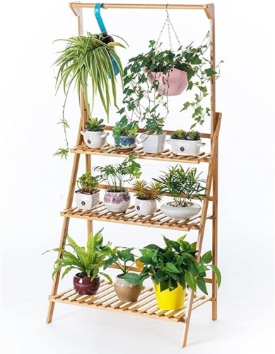 Bamboo 3-Tier Hanging Plant Stand - Appears New  - Lot 532