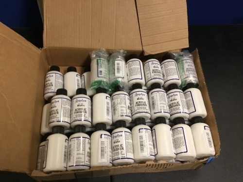 Large Lot of Angelus Brand Acrylic Leather Paint Matte Finisher No. 620, 4 oz Bottles - Appear New  - Lot 1068