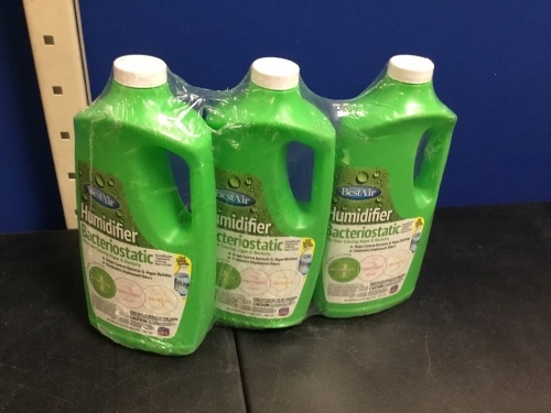 Lot of (3) Best Air 3BT Humidifier Bacteriostatic Algae And Odor Treatment 32 Ounce Bottle Concentrate - Appear New   - Lot 1084
