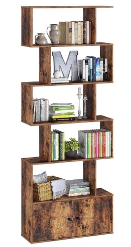 Rolanstar 6 Tier Bookcase with Cabinet - Appears New  - Lot 641