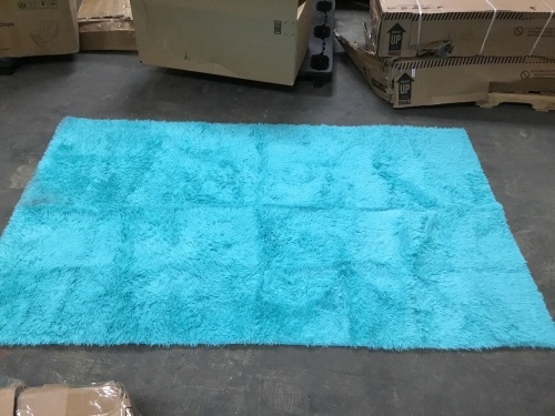 Light Blue Shag Rug, 62" x 97.5" - Appears New  - Lot 648