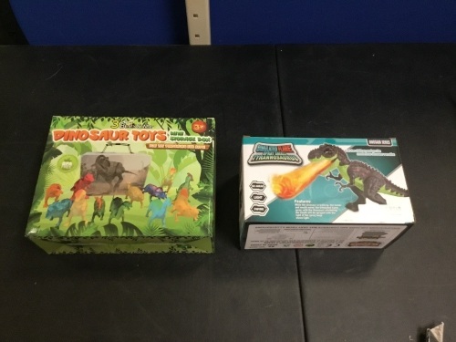 Dinosaur Toys with Storage Box and Simulated Flame Spray Small Tyrannosaurus - Appear New  - Lot 1139