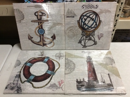 Nautical Themed Canvas Prints, Set of 4 - Appear New  - Lot 512