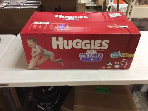 Huggies Little Movers Baby Diapers, Size 5, 150 ct - New - Lot 796