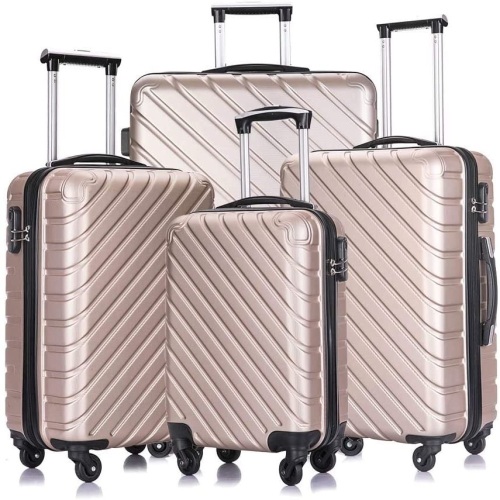 Fridtrip Hardshell Lightweight Luggage with Spinner Wheels, 4 Piece Set, Rose Gold - Appear New  - Lot 772