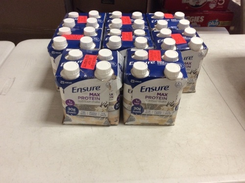 Lot of (8) Ensure Max Protein French Vanilla Nutrition Shakes, 4 Pack - New - Lot 797