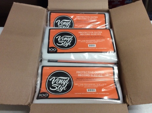 Case of Vinyl Styl Protective Outer Record Sleeves 3 Mil 12.75" x 12.75", 100 ct Packs - New  - Lot 1118