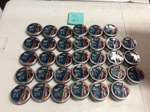 Lot of (33) H&N Baracuda Match Domed and Crow Magnum Hollowpoint Airgun Pellets, .177 Caliber - Appear New  - Lot 584