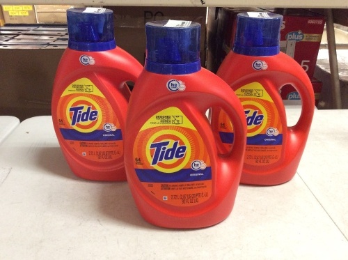 Lot of (3) Tide Original HE Liquid Laundry Detergent, 92 fl oz - New - Lot 876