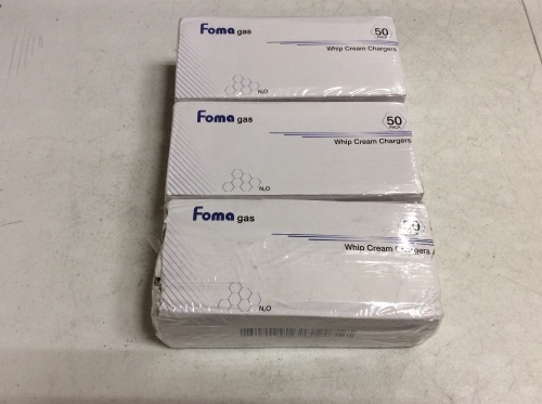 Lot of (3) Foma Gas Whip Cream Chargers, 50 Pack - New - Lot 1087