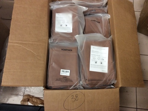 Lot of (38) HOMFINER Faux Leather Throw Pillow Covers, 18" x 18", Sets of 2 - Appear New  - Lot 1057