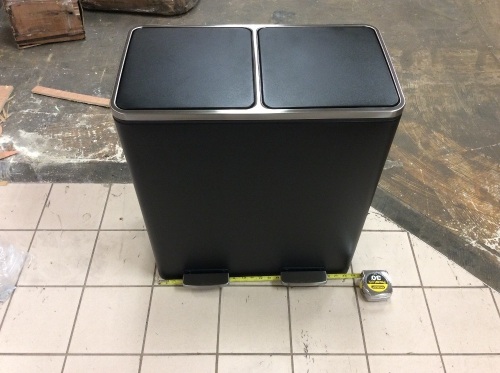 Double Canister Stainless Steel Foot Pedal Trash/Recycle Bin - Appears New  - Lot 131
