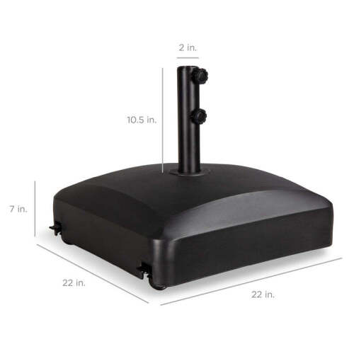 Fillable Mobile Umbrella Base Stand w/ 4 Wheels, 2 Locks, 123lb Capacity - Lot 216
