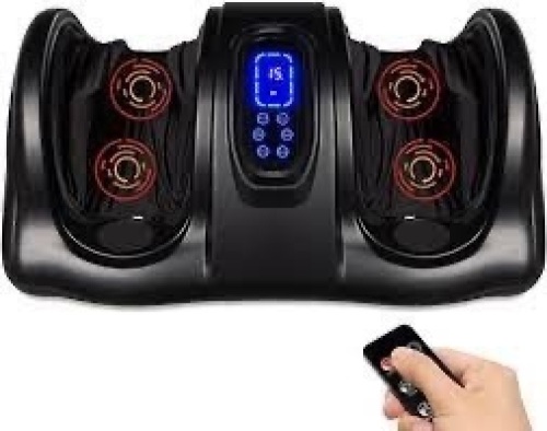 Therapeutic Foot Massager w/ High Intensity Rollers, Remote, 3 Modes - Lot 705