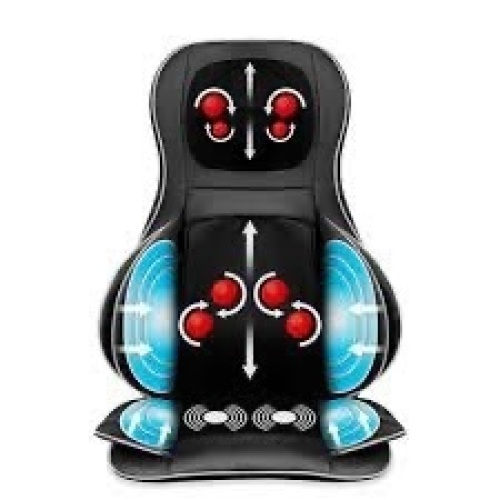 Air Compression Shiatsu Neck & Back Massager Seat w/ Heat, Rolling Massage - Lot 710