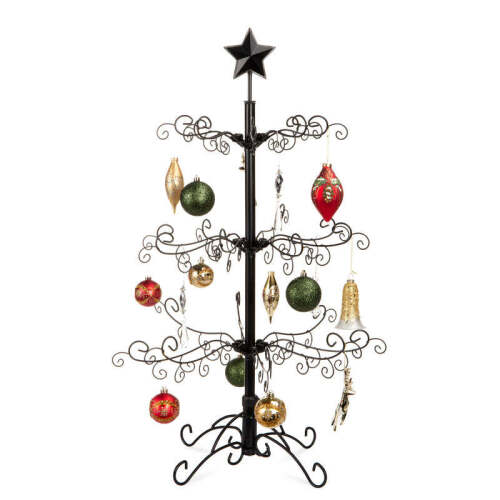 Wrought Iron Christmas Tree Ornament Display w/ Easy Assembly, Stand - 3ft - Lot 761