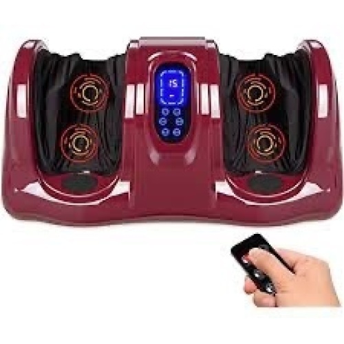 Therapeutic Foot Massager w/ High Intensity Rollers, Remote, 3 Modes - Lot 790