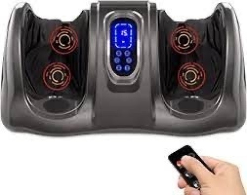 Therapeutic Foot Massager w/ High Intensity Rollers, Remote, 3 Modes - Lot 833