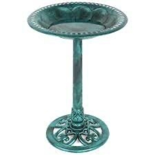 Vintage Outdoor Garden Bird Bath w/ Fleur-de-Lis Accents - Lot 862
