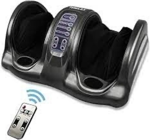 Therapeutic Foot Massager w/ High Intensity Rollers, Remote, 3 Modes - Lot 896