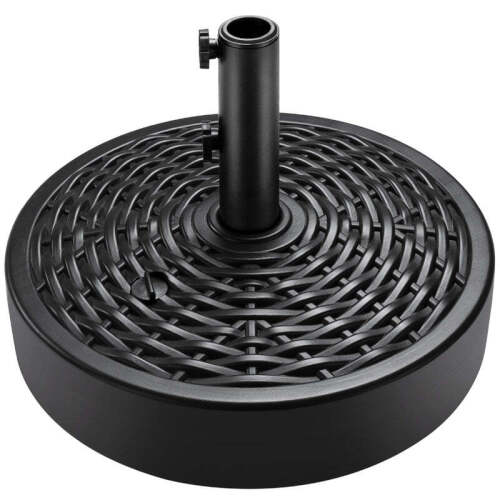 Plastic Faux Wicker Patio Umbrella Base Accessory w/ 2 Adjustment Knobs - Lot 840