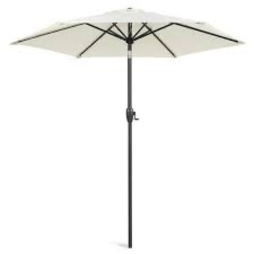 Outdoor Market Patio Umbrella w/ Push Button Tilt, Crank Lift - 7.5ft - Lot 943