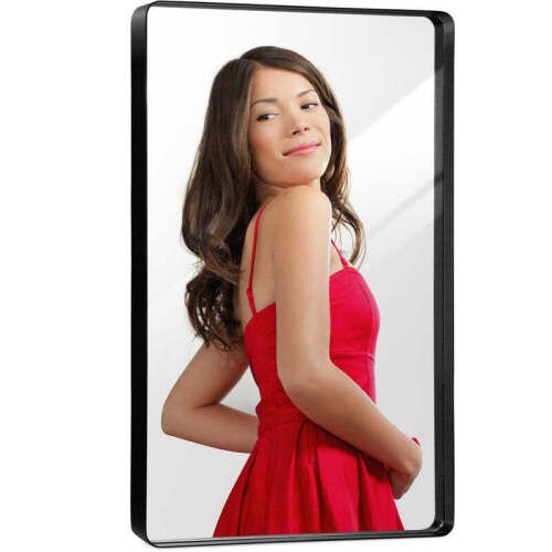 2-Way Rectangle Wall Mirror w/ Rounded Corners, Anti-Blast Film - 24x36in - Lot 967