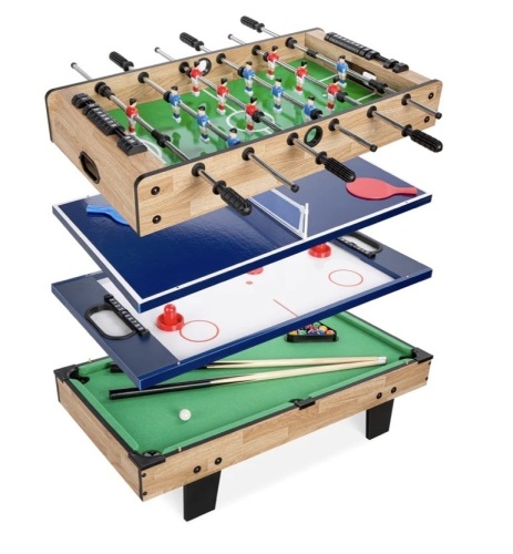 4-in-1 Multi Game Table Set w/ Air Hockey, Table Tennis, Billiards, Foosball,APPEARS NEW - Lot 115