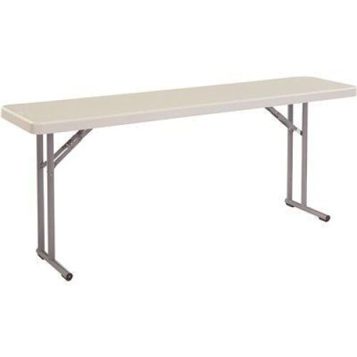 National Public Seating 72 in. Grey Plastic Smooth Surface Folding Seminar Table - Lot 436