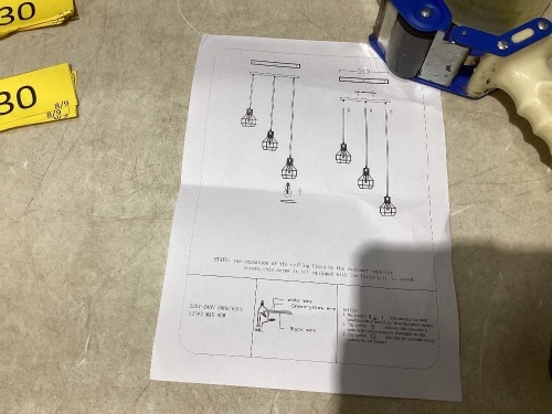 3 Light Pendant Light Fixture - Lot 692
