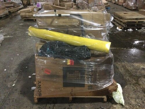 Pallet of Uninspected E-Comm Returns & Salvage Items. Items May Be Broken and Incomplete, Boxes May Be Wet  - Lot 894