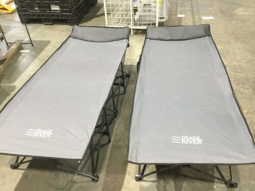 Lot of (2) Osage River XL Folding Camping Cot with Pocket and Built-In Pillow - Lot 904
