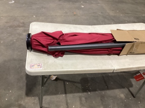 Outdoor Solar Patio Umbrella w/ Push Button Tilt, Crank Lift - 7.5ft  - Lot 1112
