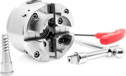 WEN LA4275 2.75-Inch 4-Jaw Self-Centering Keyed Lathe Chuck Set with 1-Inch x 8TPI Thread  - Lot 1171
