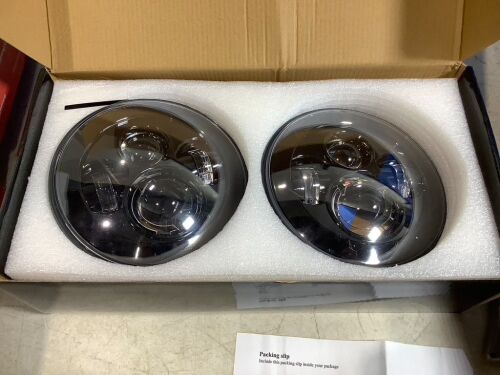 DOT 7" Round Led Headlights w/ Bracket 4" Fog Light For Jeep Wrangler JL 2018-21 - Lot 320
