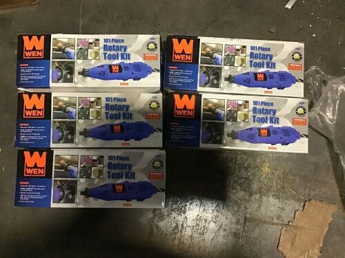 Lot of (5) WEN 2307 Variable Speed Rotary Tool Kit with 100-Piece Accessories - Lot 1155
