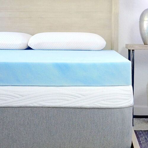 Sure2Sleep Gel Swirl Memory Foam Mattress Topper 2-Inch, Full  - Lot 366