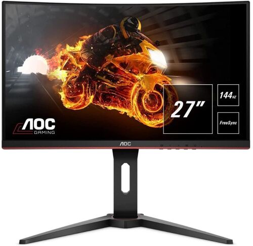 AOC C27G1 27" Curved Frameless Gaming Monitor FHD 1080p, 1800R VA panel, 1ms 144Hz, FreeSync, DP/HDMI/VGA, Height Adjustable, VESA, 3-Year Zero Dead Pixels - Lot 10