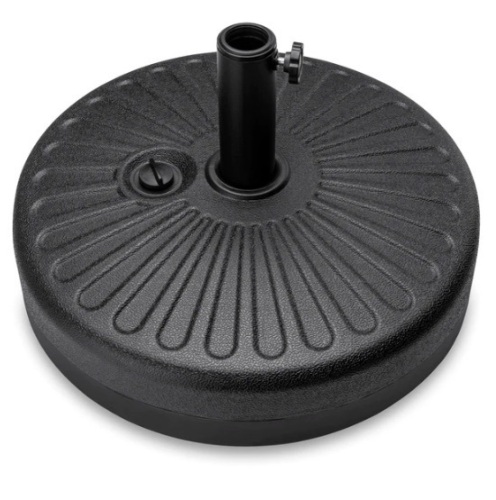 Plastic Patio Umbrella Base Pole Holder Accessory w/ Adjustable Knob, Appears New