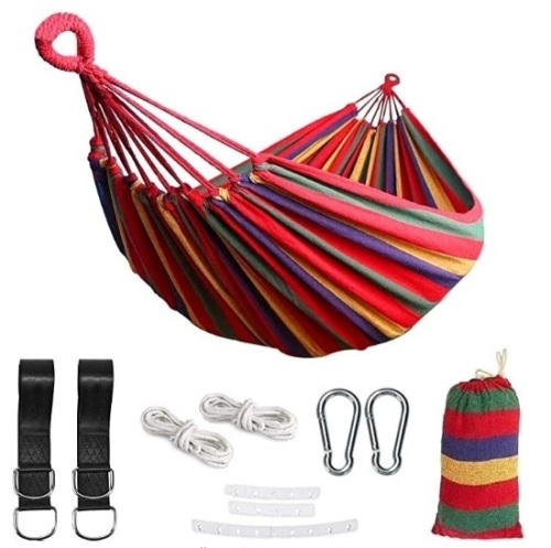 2 Person Canvas Cotton Fabric Hammock, Appears New