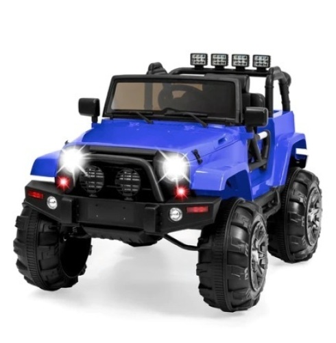 12V Kids Ride-On Truck Car Toy w/ 3 Speeds, LED, Remote, Bluetooth, Blue - Lot 8