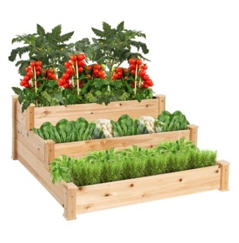 3-Tier Raised Fir Wood Garden Bed Planter - Lot 10