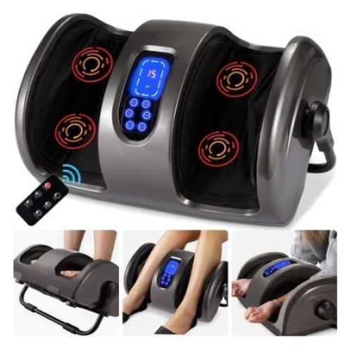 Reflexology Shiatsu Foot Massager w/ High-Intensity Rollers, Remote Control, Gray - Lot 11