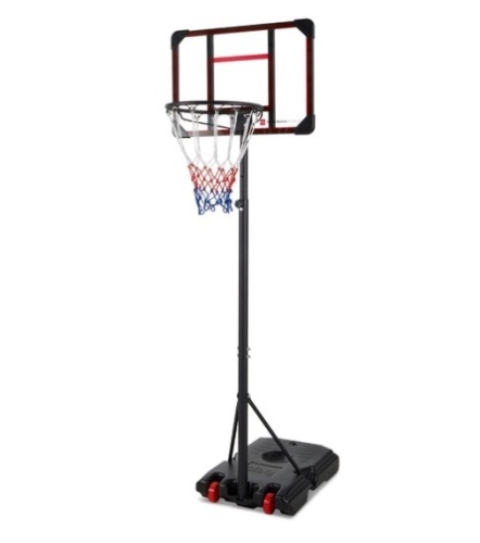 Kids Height-Adjustable Basketball Hoop, Portable Backboard System w/ Wheels, Clear Backboard - Lot 114