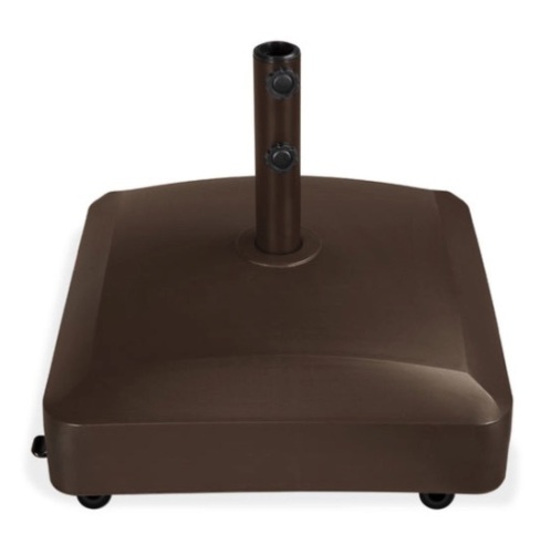 Fillable Mobile Umbrella Base Stand w/ 4 Wheels, 2 Locks, 137lb Capacity, Bronze - Lot 124