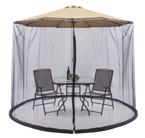 Adjustable Bug Net Accessory for Patio Umbrella w/ Zippered Door - 9ft - Lot 129